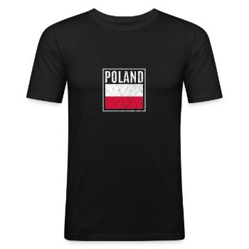 Pologne - T-shirt près du corps Homme - noir - Devant - Nik (191cm)