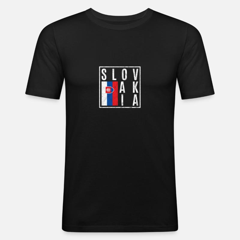 Slowakei - Männer Slim Fit T-Shirt - Schwarz