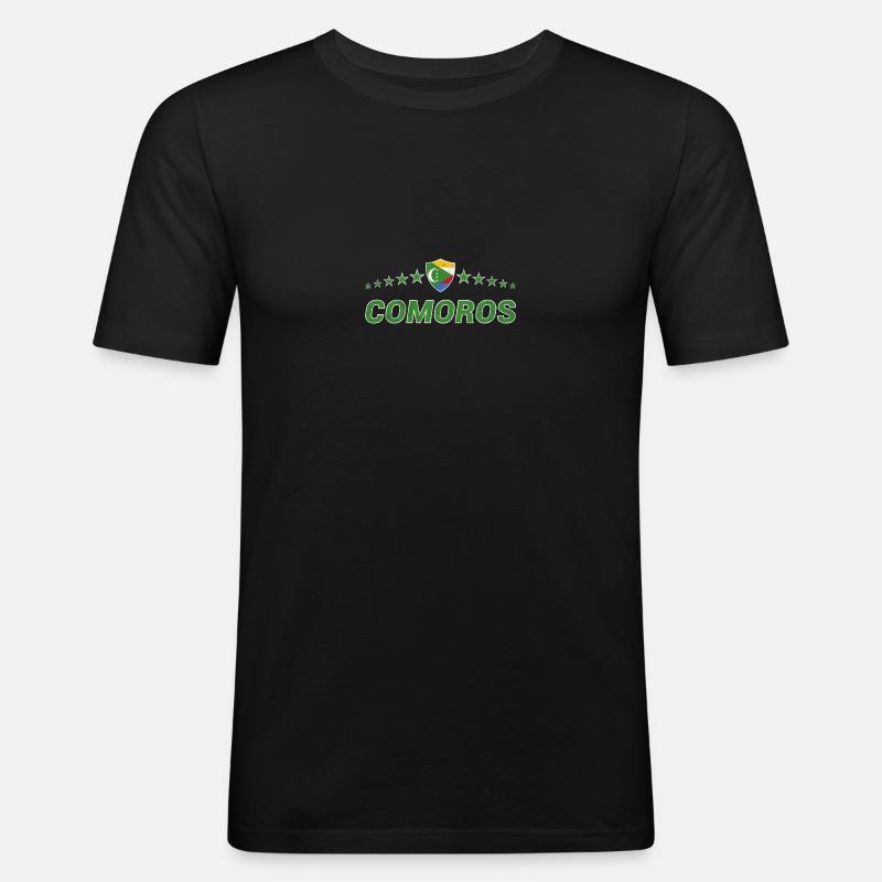 Komoren - Männer Slim Fit T-Shirt - Schwarz