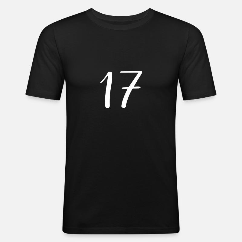 17 - Männer Slim Fit T-Shirt - Schwarz