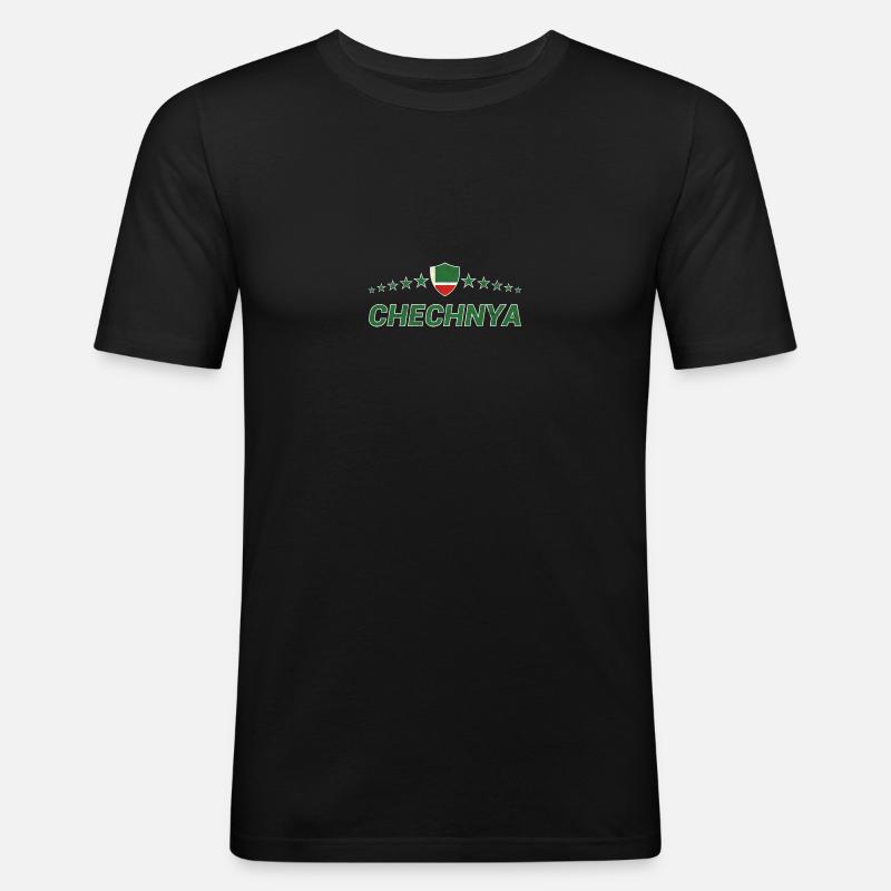 Tschetschenien - Männer Slim Fit T-Shirt - Schwarz