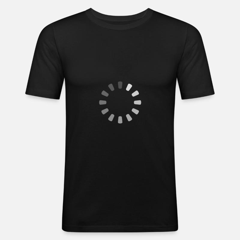 loading icone buffering - Männer Slim Fit T-Shirt - Schwarz