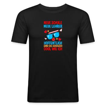 Jeunes quittant les garderies pour la rentrée scolaire Inscription des enfants à l’école - T-shirt près du corps Homme - noir - Devant - Nik (191cm)