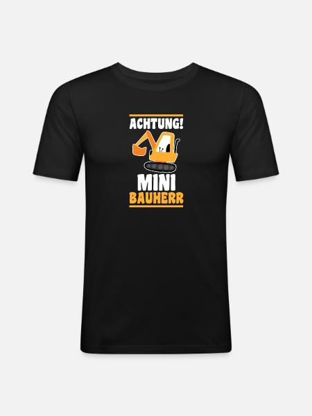 Bagger Bauherr - Männer Slim Fit T-Shirt - Schwarz