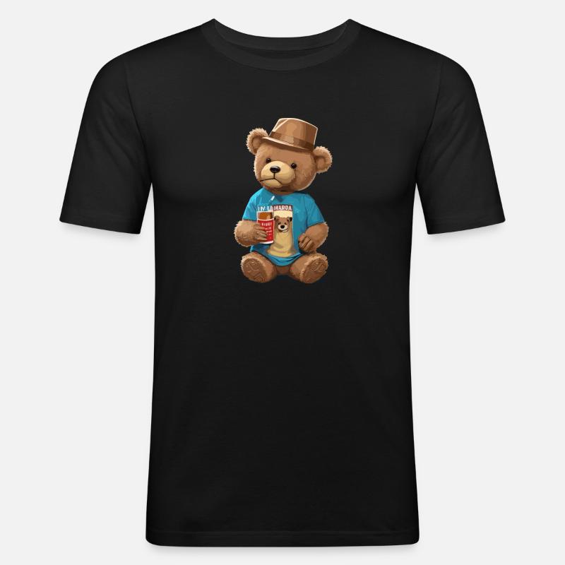 Teddy Bear - Männer Slim Fit T-Shirt - Schwarz