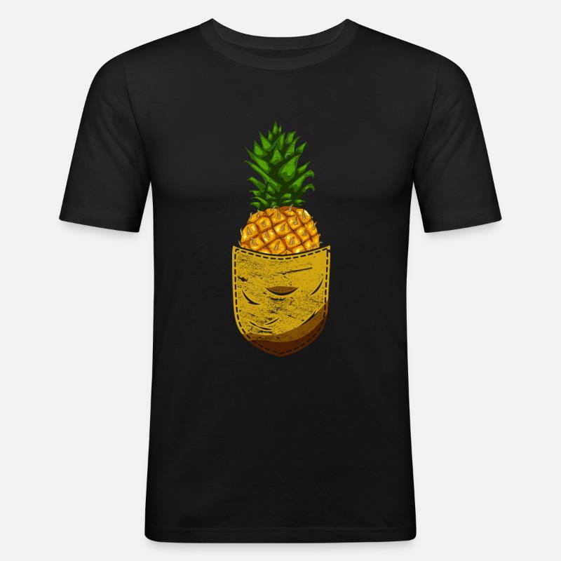 Summer Fruit Tropical Fruit Pineapple - Men's Slim Fit T-Shirt - black