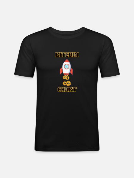 Bitcoin to the Moon Bitcoin Chart - Men's Slim Fit T-Shirt - black