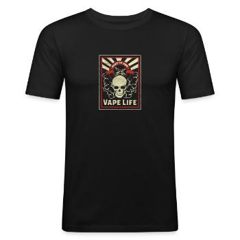 VAPE LIFE / VAPING - Men's Slim Fit T-Shirt - black - Front - Nik (191cm)