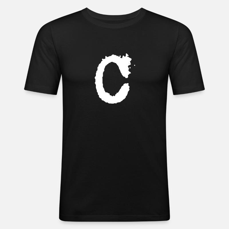 C - Männer Slim Fit T-Shirt - Schwarz