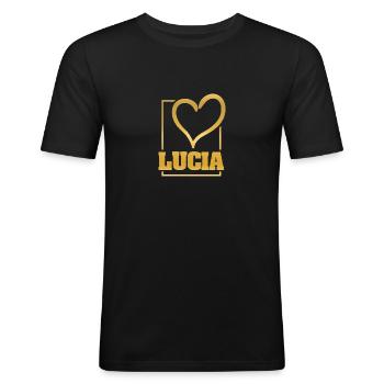 Gift for Lucia - Men's Slim Fit T-Shirt - black - Front - Nik (191cm)