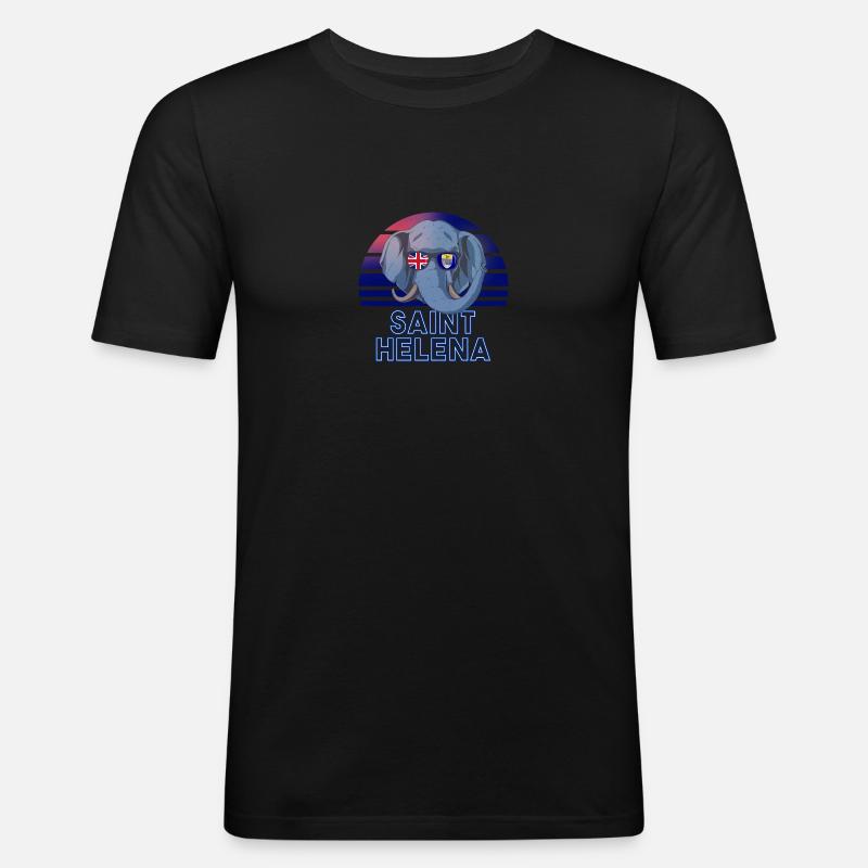St. Helena - Männer Slim Fit T-Shirt - Schwarz