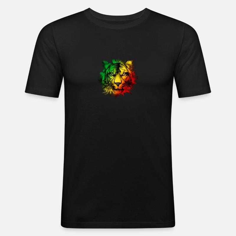 Kongo Republik - Männer Slim Fit T-Shirt - Schwarz