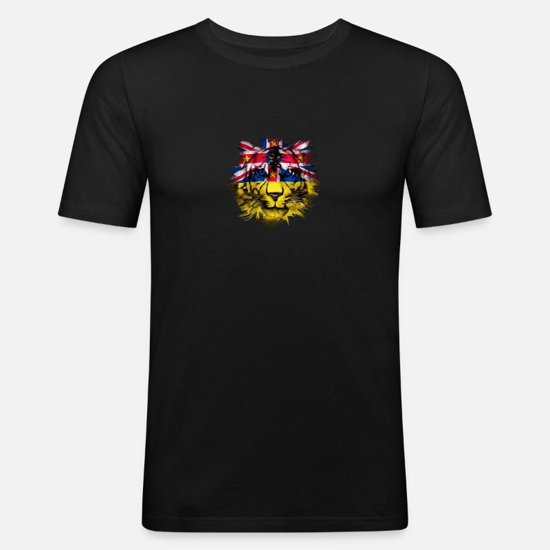 Niue - Männer Slim Fit T-Shirt - Schwarz