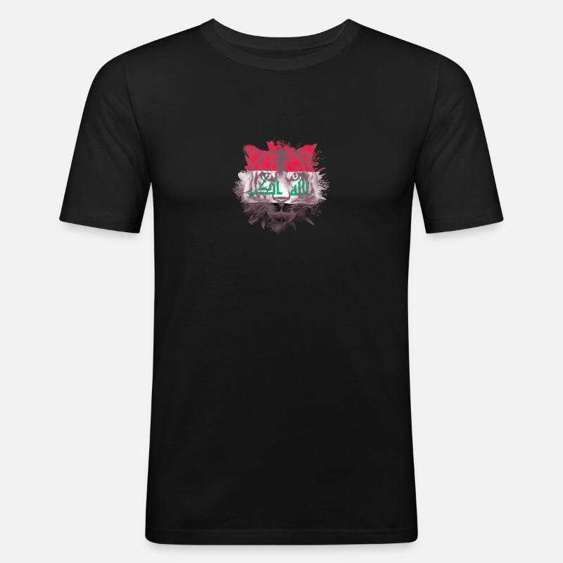 Irak - Männer Slim Fit T-Shirt - Schwarz