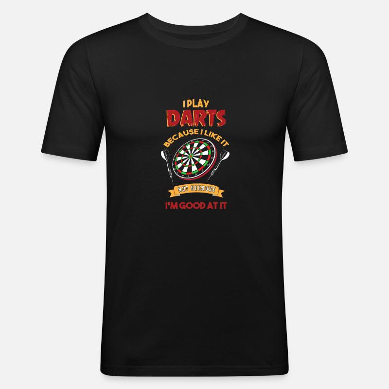 Dart Dartboard Dartpfeil - Männer Slim Fit T-Shirt - Schwarz