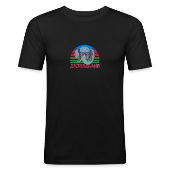 Azerbaïdjan - T-shirt près du corps Homme - noir - Devant - Nik (191cm)