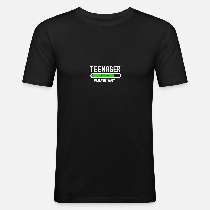 enager loading, bitte warten - Männer Slim Fit T-Shirt - Schwarz