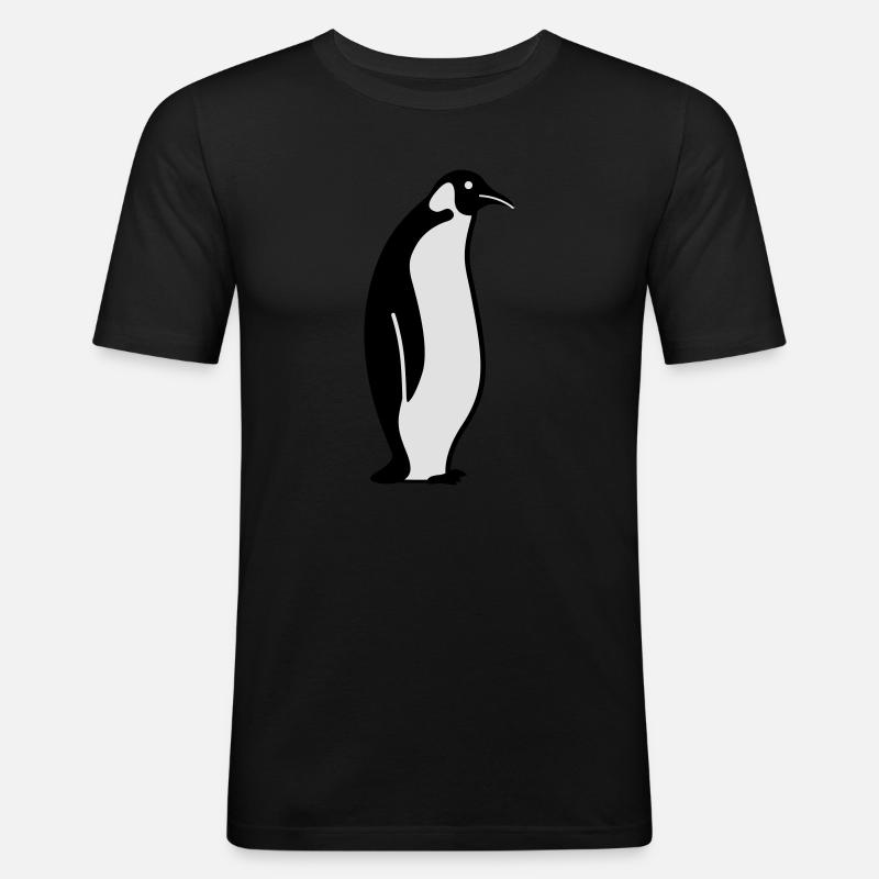 Pinguin pinguïn - Männer Slim Fit T-Shirt - Schwarz