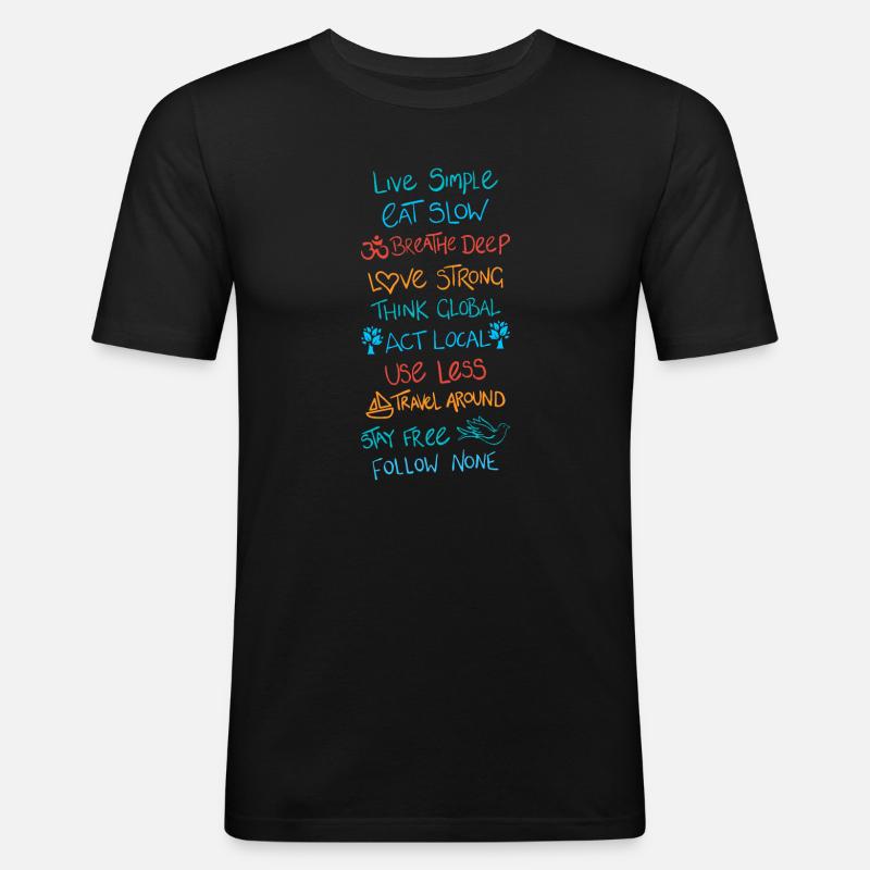 Lebe einfach 2 - Männer Slim Fit T-Shirt - Schwarz