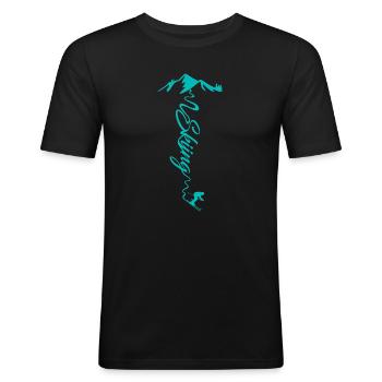 Skifahren Skiing - Men's Slim Fit T-Shirt - black - Front - Nik (191cm)