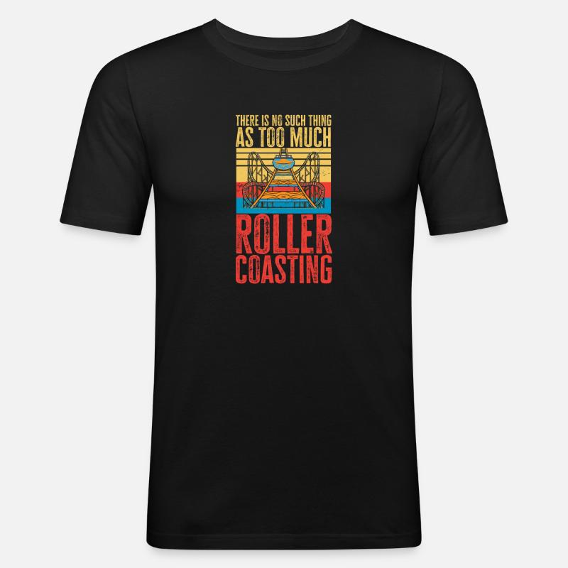 Achterbahn Rollercoaster Freizeitpark - Männer Slim Fit T-Shirt - Schwarz