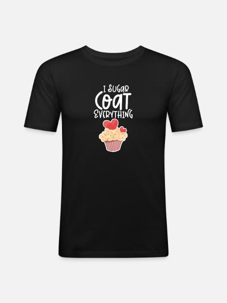 I Sugar Coat Everything - Men's Slim Fit T-Shirt - black