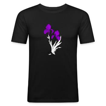 Lilie - Männer Slim Fit T-Shirt - Schwarz - Vorne - Nik (191cm)