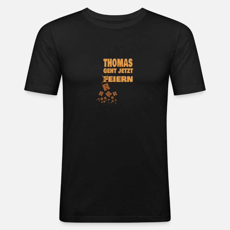 thomas - Männer Slim Fit T-Shirt - Schwarz
