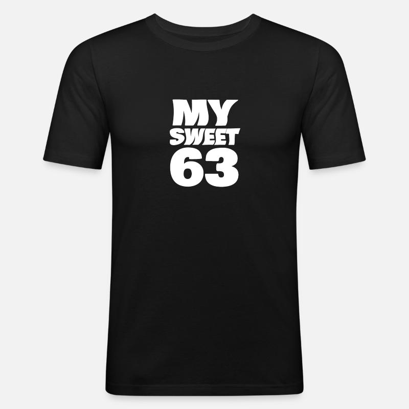 63 - Männer Slim Fit T-Shirt - Schwarz