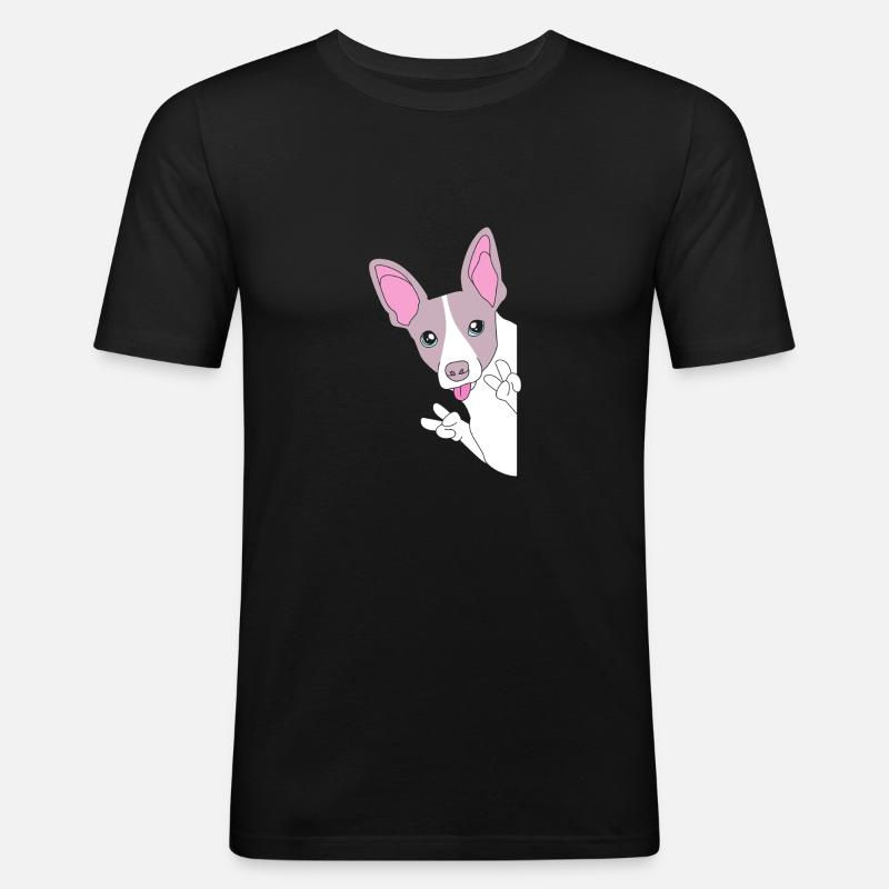 Rat Terrier - Männer Slim Fit T-Shirt - Schwarz