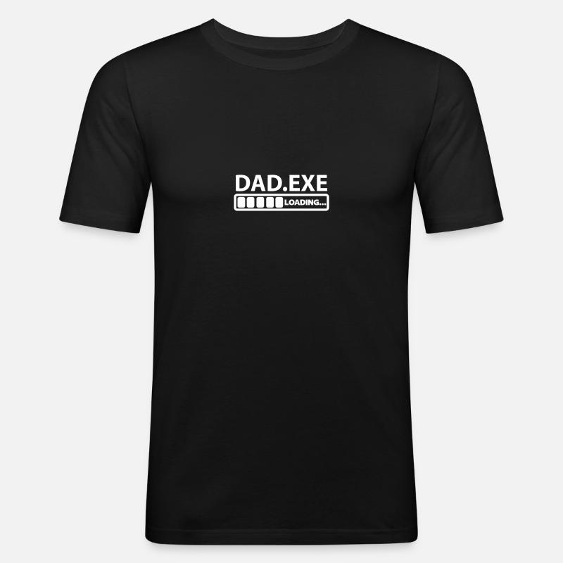 dad exe loading - Männer Slim Fit T-Shirt - Schwarz