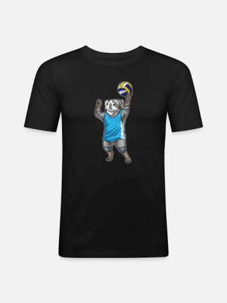 Badger Volleyball Player Volleyball - Men's Slim Fit T-Shirt - black