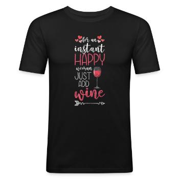 Kleeblatt Optimist - Männer Slim Fit T-Shirt - Schwarz - Vorne - Nik (191cm)