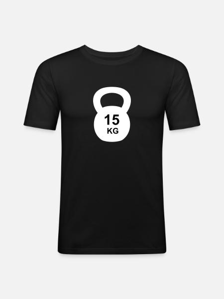 Kettlebell 10 kg - Men's Slim Fit T-Shirt - black