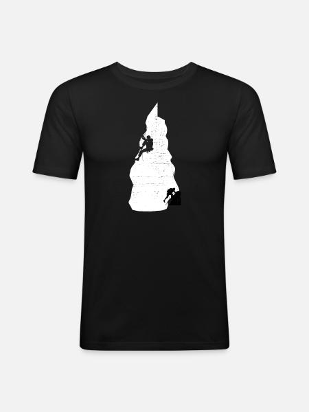 Klettern Bouldern - Männer Slim Fit T-Shirt - Schwarz