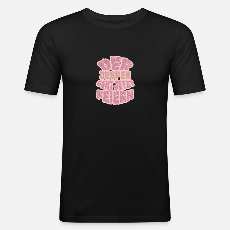 Jesper - Männer Slim Fit T-Shirt - Schwarz