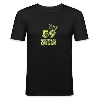 Age 59 - Men's Slim Fit T-Shirt - black - Front - Nik (191cm)