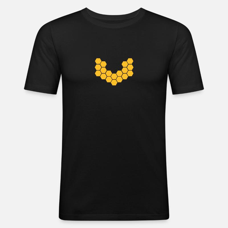 Honeycombs - Männer Slim Fit T-Shirt - Schwarz