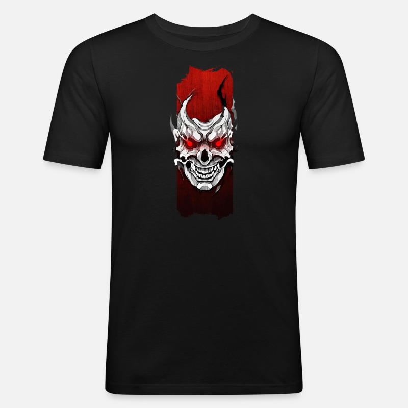 Ätherisches Gespenst: Spukender Schädel - Männer Slim Fit T-Shirt - Schwarz