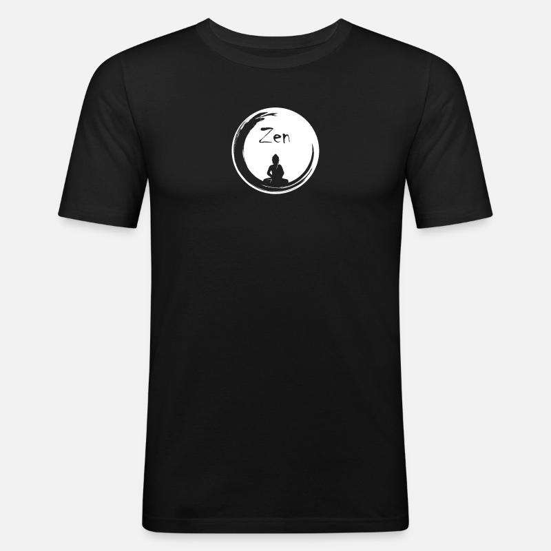 Zen-Blase - Männer Slim Fit T-Shirt - Schwarz