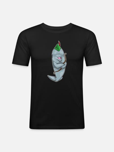 Arc de dauphin - T-shirt près du corps Homme - noir