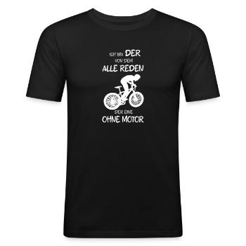 Fahrrad ohne Motor - Männer Slim Fit T-Shirt - Schwarz - Vorne - Nik (191cm)