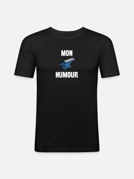 mon humour - T-shirt près du corps Homme - noir