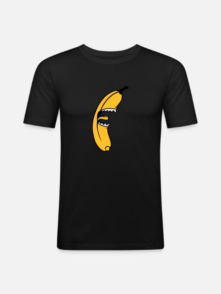 Evil Monster Banana - Männer Slim Fit T-Shirt - Schwarz