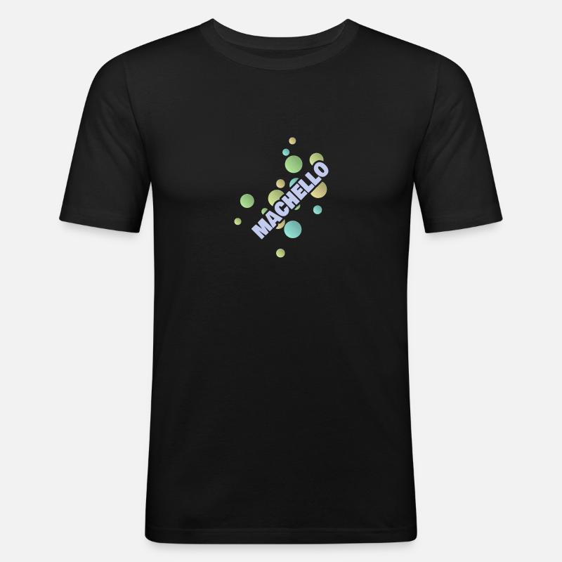 Uni Machello - Männer Slim Fit T-Shirt - Schwarz