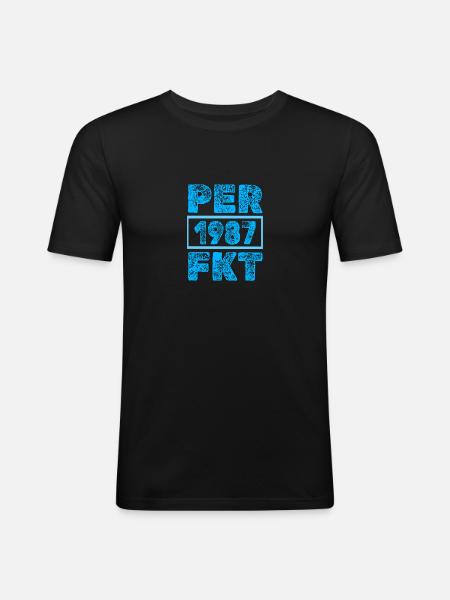 Perfected in 1987 - Men's Slim Fit T-Shirt - black