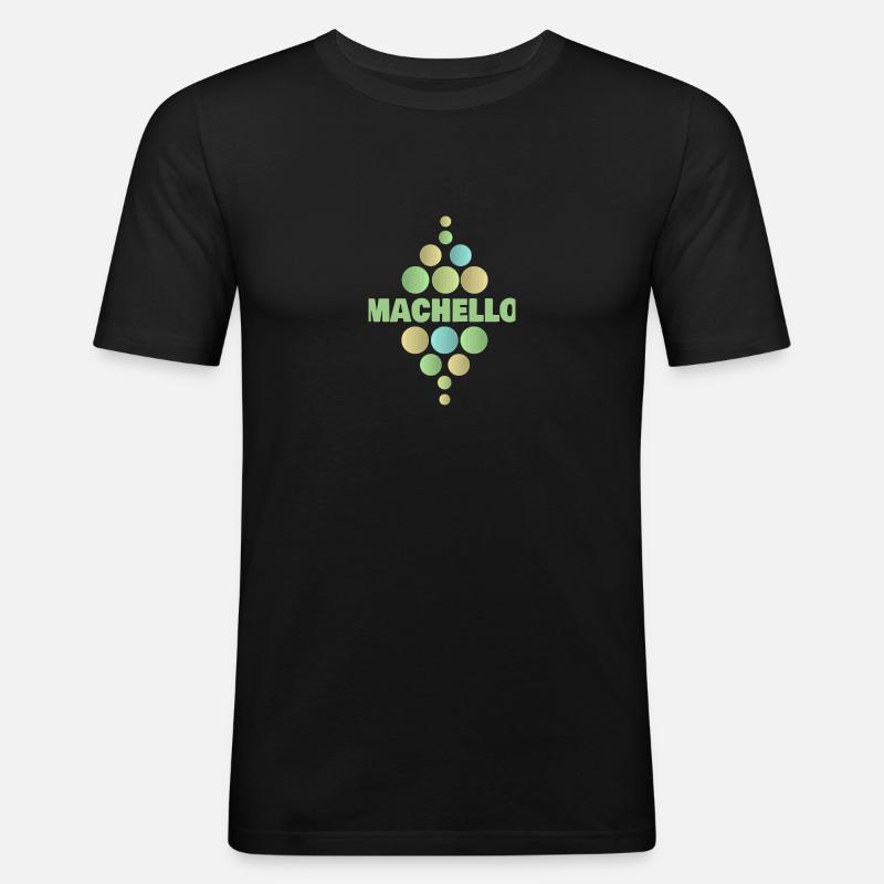 Vorname Machello - Männer Slim Fit T-Shirt - Schwarz