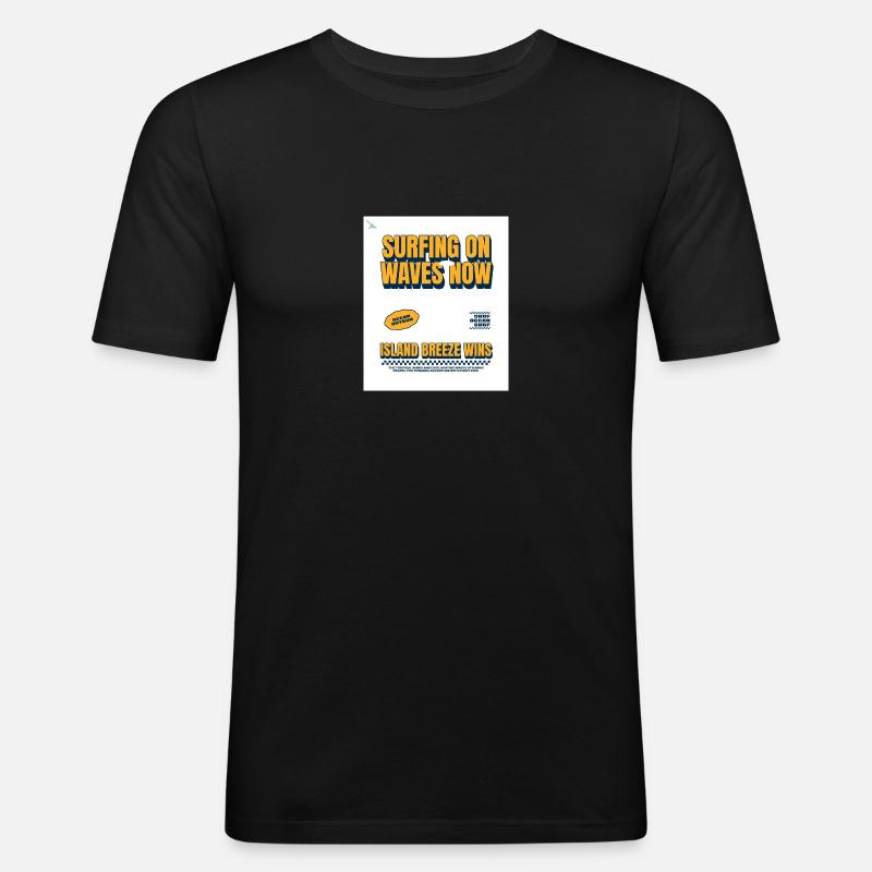 Cooles Surfing Logo - Männer Slim Fit T-Shirt - Schwarz