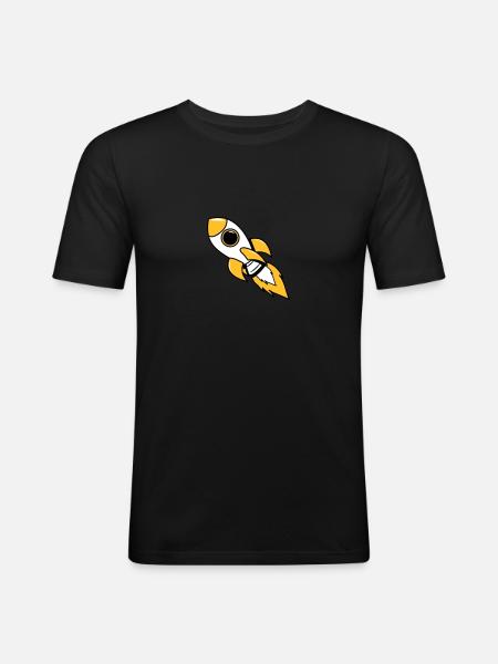 rocket space travel flying - Men's Slim Fit T-Shirt - black