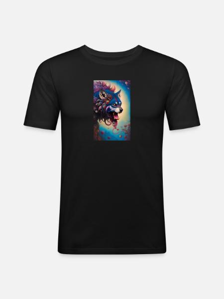 Werwolf | Wolf | Fabelwesen | Monster | Mystisch - Männer Slim Fit T-Shirt - Schwarz